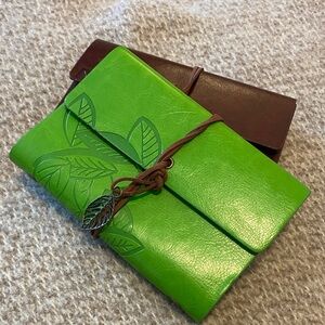 Green and Brown Leaf Embossed Journals